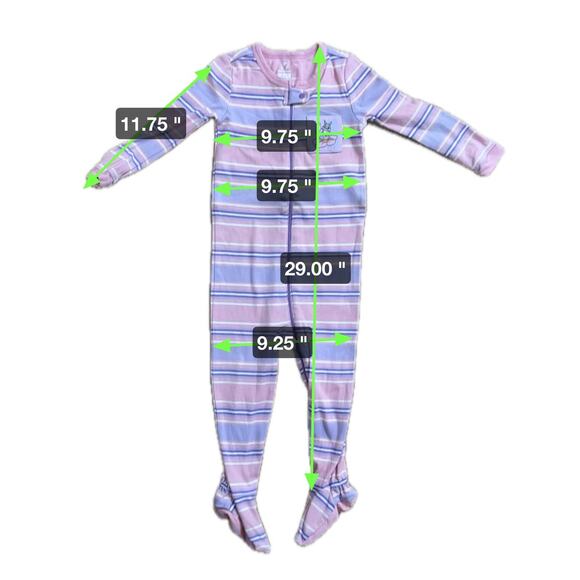 Disney Store Zip Up One Piece Sleeper Footed Striped Thumper Size 2 Year Old - Picture 4 of 7